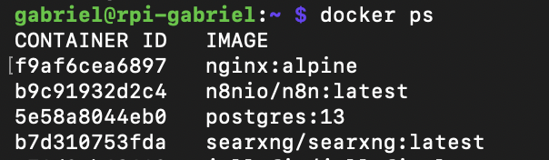 Docker container list